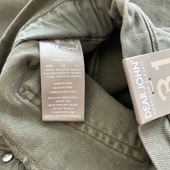 Women’s Dear John SUPER HIGH RISE NOAH PALMER GREEN Straight Leg Pant size 31 - Picture 7 of 7